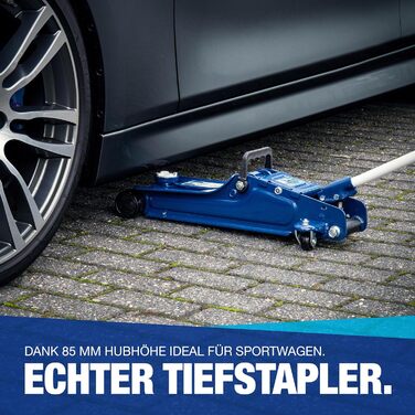 Гідравлічний домкрат NTG 2T для легкових авто та занижених транспортних засобів, 85-375 мм, вантажопідйомність 2000 кг