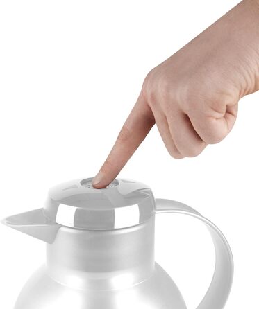 Термос Emsa Samba 1 л з Quick Press, білий, з ізоляцією, 12 год гарячий, 24 год холодний