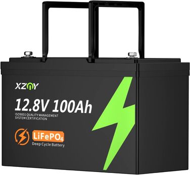 Літієва батарея XZNY 12V 100Ah Mini LiFePO4 зі 100A BMS для автофургонів, сонячних батарей та автономної мережі (4 упаковки)