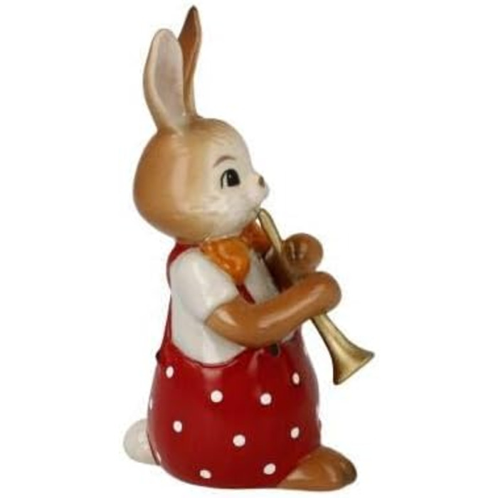 Статуетка кролика Гебель Симпатичний флейтист, виготовлений з фаянсу, розміри 4 х 6 х 8 см, 66-845-79-1