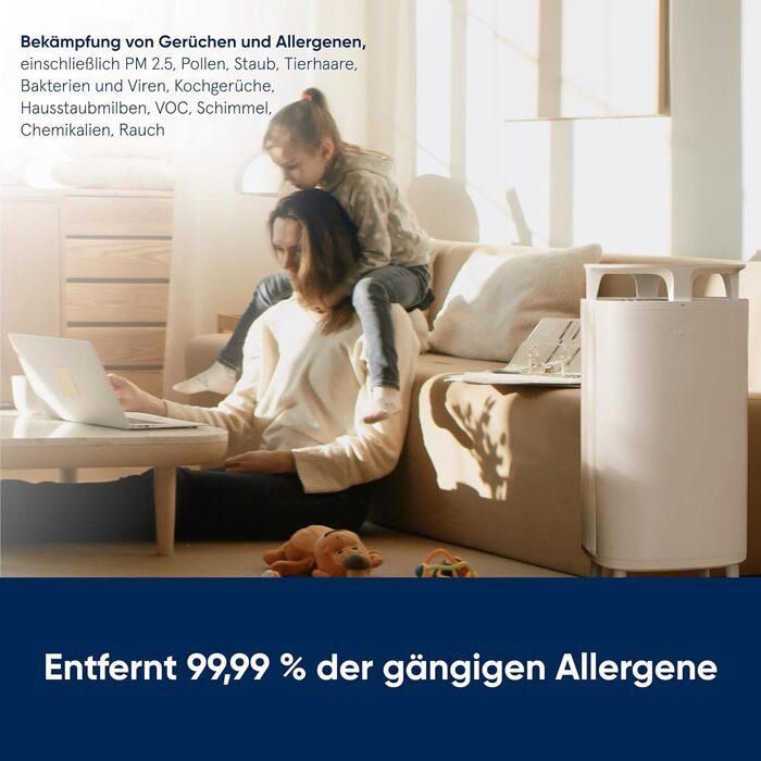 Повітряний фільтр Blueair 5210i для приміщень до 79 м² - очищувач повітря від пилу, шерсті тварин, диму, плісняви, алергенів та запахів. Технологія HEPASilent, DustMagnet