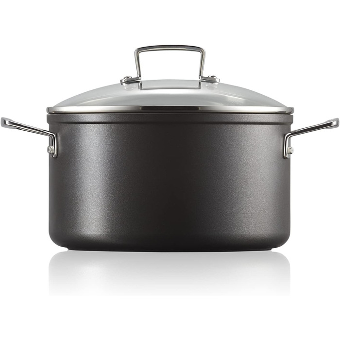 Каструля Fleischtopf Le Creuset з антипригарним покриттям, Ø 24 см, для всіх типів плит (включно з індукцією), антрацит/срібло