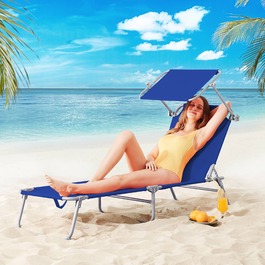 Шезлонг Hawaii Blue Alu 195x60x30см