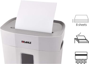 Шредер Dahle PaperSAFE PS 140 для документів, сірий, P4, 8 листів, 12 л, без масла, без обслуговування