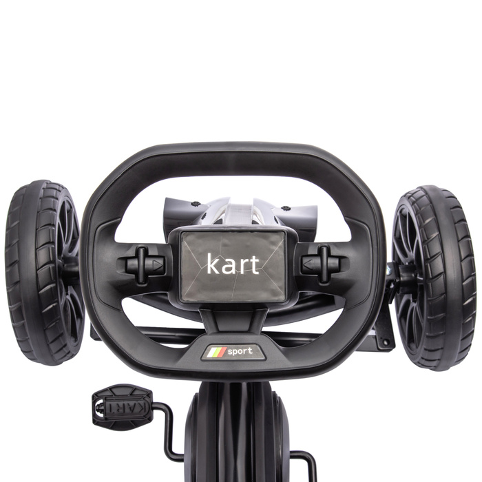 Дитячий карт, каталка з регульованим сидінням, педальний автомобіль з гальмом, для дітей 3-8 років, для вулиці, чорний