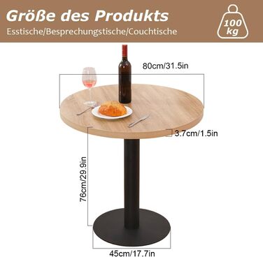 Кухонний стіл Mingone 80x80 см з дерев'яною стільницею та металевими ніжками. Квадратний стіл з колекції для вітальні, балкону або їдальні. З колекції Mingone, колір дуб.