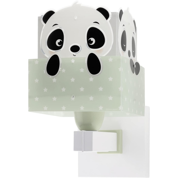 Настінний світильник для дітей Dalber, настінний світильник для дітей, настінний світильник із зображенням хмар, тварин, панди, ведмедя, панди, зелений