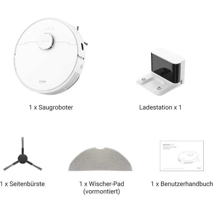 Робот-пилосос Mova S10, 7000Pa, 3D-уникнення перешкод, підйом мопа 7 мм
