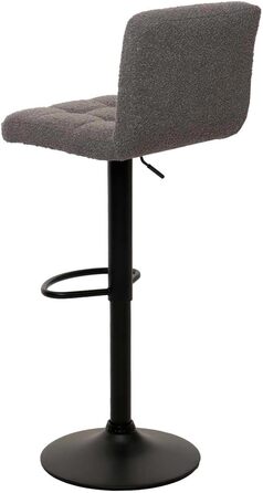 Набір з 2 барних стільців Mendler HWC-G87, регульовані по висоті, обертаються, з тканини Boucle (450г/м²), FSC® сертифіковані (темно-сірий)