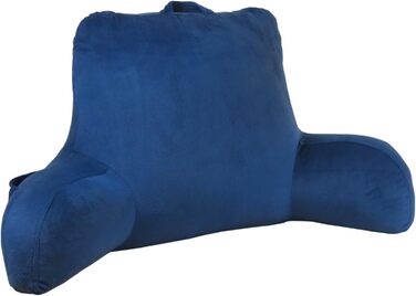 Підставка для ліжка Klear Vu Velours з подушкою для підтримки спини, з кишенею та ручкою, Коко Браун (Темно-синій)
