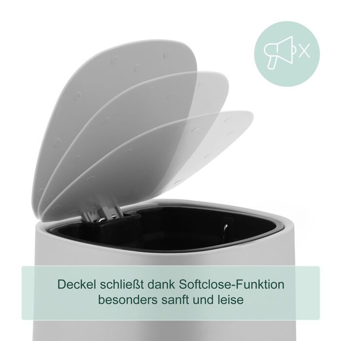 Відро для сміття Relaxdays 5 л з м'яким закриттям