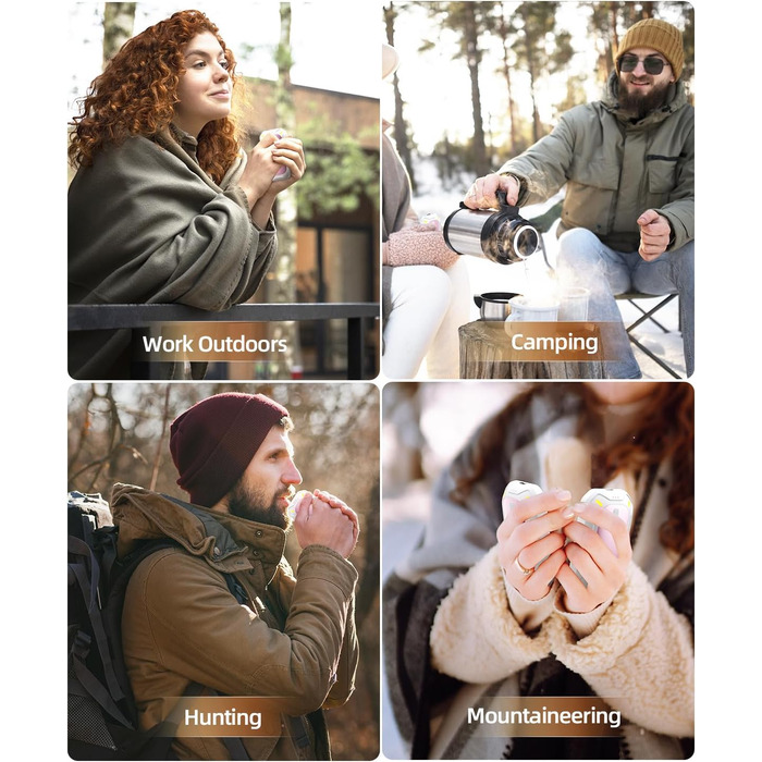 Електричні грілки для рук ColdSky (2 шт), рожеві - багаторазові, портативні, до 12 годин нагріву