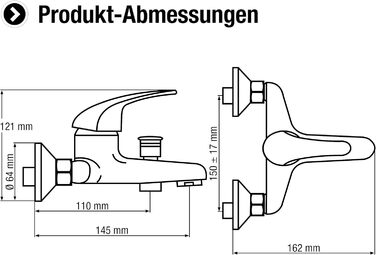 Змішувач для ванни Cornat Piccolo SA841 - однорідний, латунний, хром, 1/2