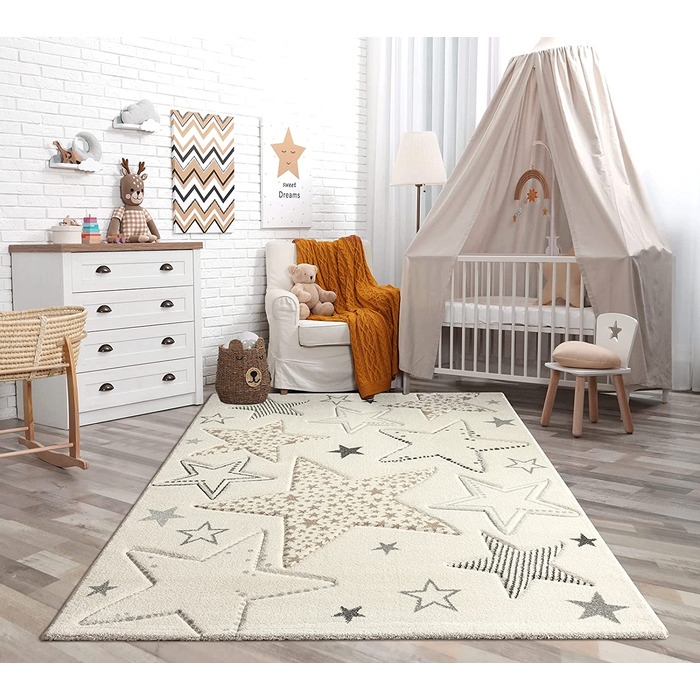 Дитячий м'який Зоряний килим the Carpet Moonde, дитячий килим із зоряним небом, з глибоким ефектом, легкий у догляді, Коліростійкий, яскравий і