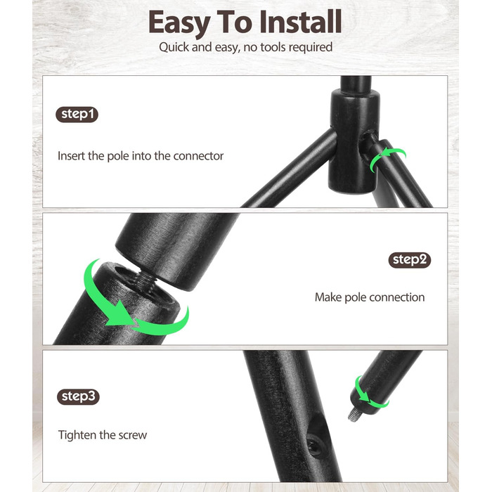 Підставка для одягу з бука, 9 гачків, 3 положення по висоті, для шапок, шарфів, сумок (білий/чорний)