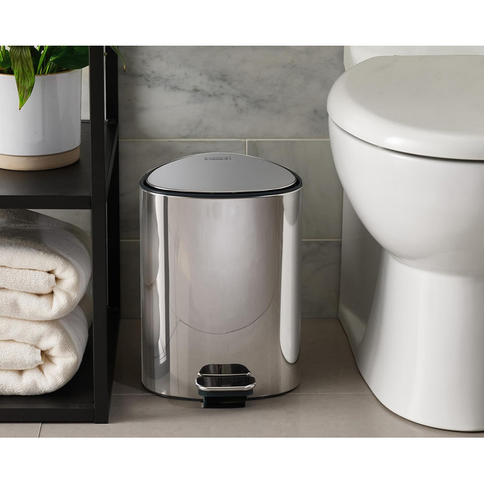 Сміттєвий бак Joseph Joseph EasyStore Luxe 5л з нержавіючої сталі з автоматичним закриттям кришки та змінним внутрішнім відром, для ванної, спальні, офісу