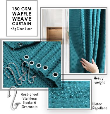 Набір аксесуарів для ванної кімнати Clara Clark, 22 предмети: душовий завіс, килимки, відро для сміття, аксесуари для ванної