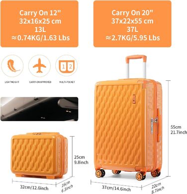 Набір валіз Sea Choice Matcha Grün: M-L-XL (55/65/75 см) з жорсткою оболонкою та TSA-замком