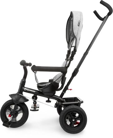 Триколісний велосипед HyperMotion з ручкою для батьків 3-в-1, сірий - для дітей від 1 до 4 років (до 20 кг)