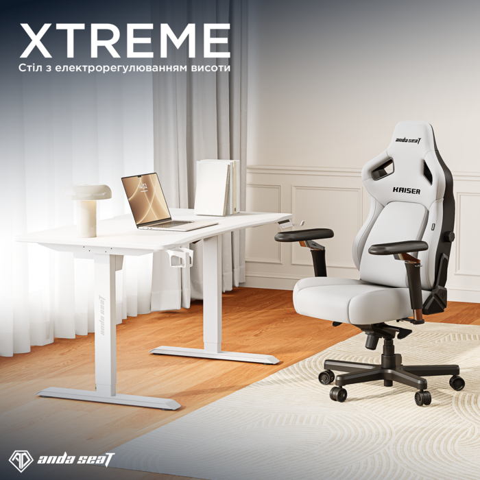 Стіл з електрорегулюванням висоти Anda Seat Xtreme 1400x750 White