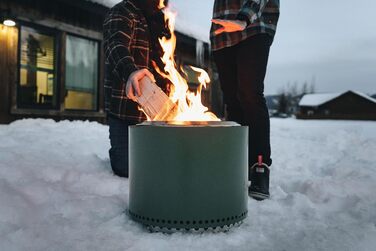 Соло піч Багаття 2.0 Протипожежна чаша з низьким рівнем диму з підставкою, мобільна, 49,5x44,5 см, 11,4 кг (Зелена)