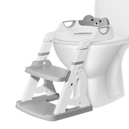 Дитячий унітаз-сходинка з сидінням, складаний 2-в-1, нековзний, з м'яким сидінням, захист від бризок, для дітей 1-7 років