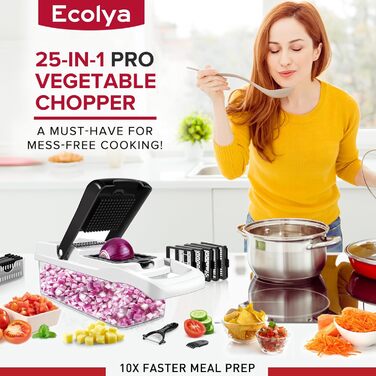 Багатофункціональний набір для нарізки овочів 25-в-1: слайсер, спіралайзер, нарізчик, шинкувальник, з контейнером, з нержавіючої сталі
