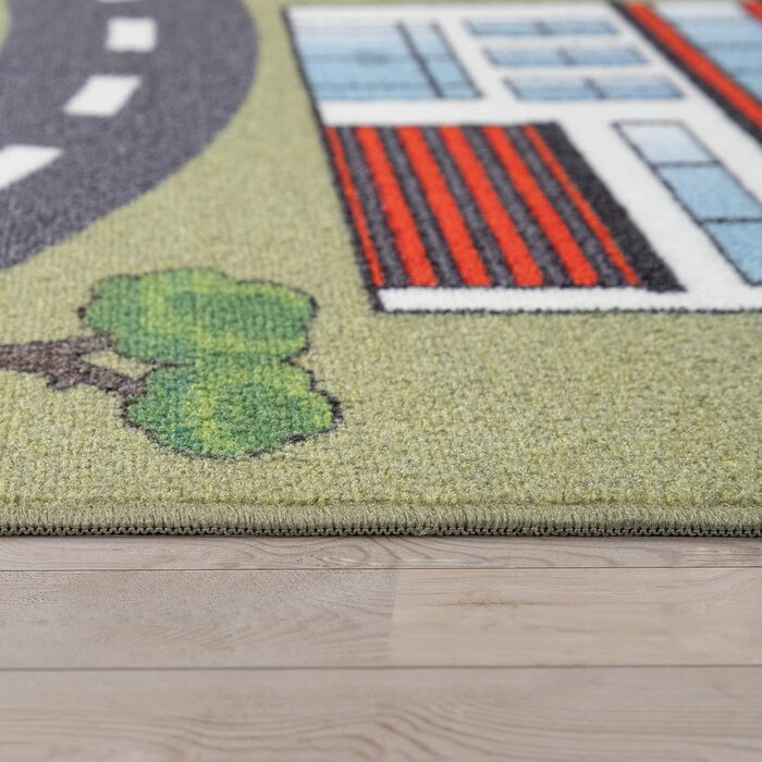 Домашній дитячий килим TT, килим для ігор, килим для хлопчиків і дівчаток, дитячий килим, будинок, автомобілі, вулиця, Колір Розмір (80 x 150 см, зелений 2)