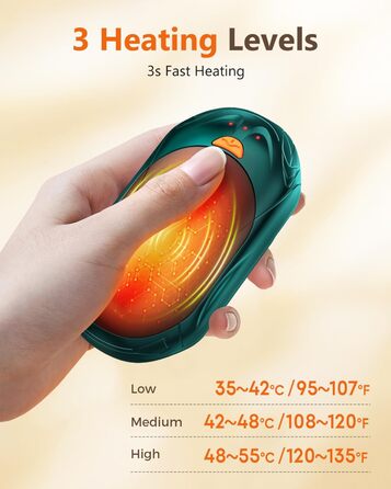 Електричні грілки для рук BOSONER: набір 2 шт, 6000mAh, USB, портативні, для чоловіків та жінок