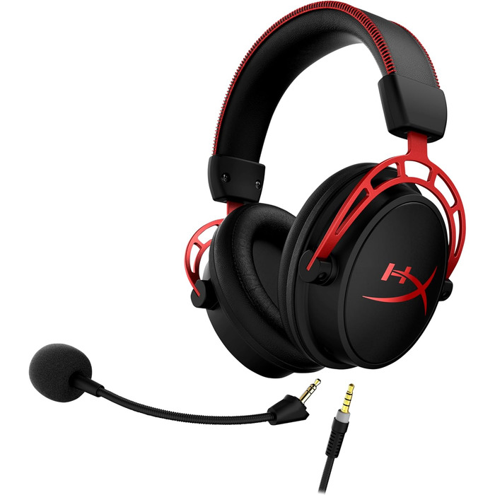 Ігрова гарнітура HyperX Cloud Alpha 2021, чорно-червона, з мікрофоном, 50 мм драйвери, USB, для PC/PS5/PS4/Xbox/Switch