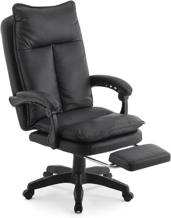 Офісний крісло TUKAILAI: ергономічне, з регулюванням висоти, підлокітники, підставка для ніг, чорне