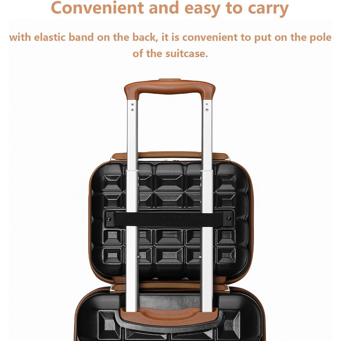 Набір валіз KONO 2 в 1: велика валіза 72 см + косметичка (білий, чорний/коричневий)