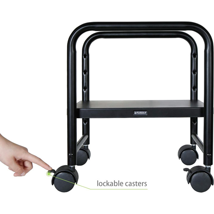 Підставка для ПК EUREKA ERGONOMIC на колесах, регульована по висоті, чорна