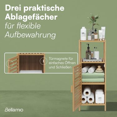 Шафа для ванної кімнати Bellamio Newa Badregal – бамбукова шафа з 5 полицями, 140x33x33 см