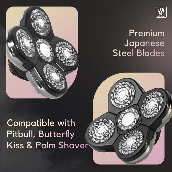 Запасні леза для бритви Skull Shaver Baron (5 голівок) для моделей Pitbull, Palm та Butterfly Kiss, для чутливої шкіри