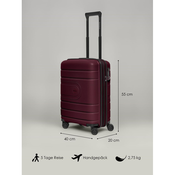 Набір валіз REDOLZ Hartschalen 3 шт. | Розширювані, з TSA-замком, з поліпропілену | S+ (55 см)
