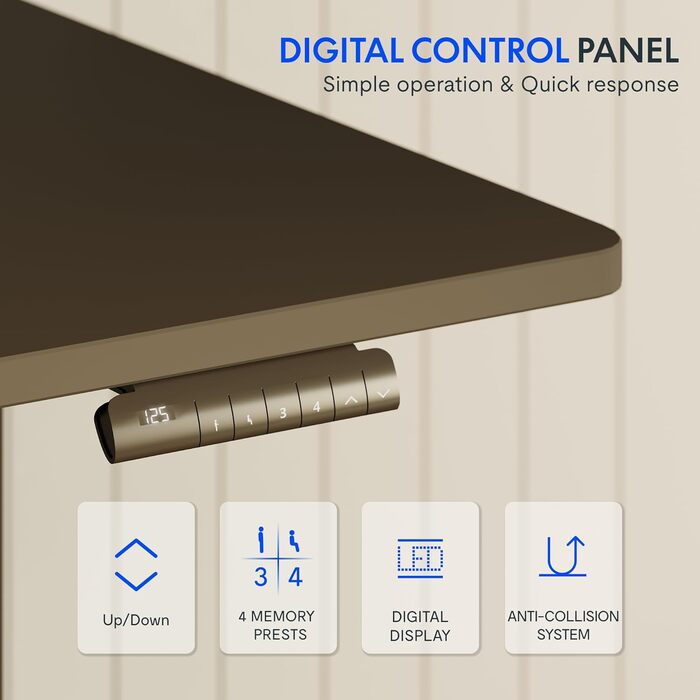 Електричний регульований стіл FLEXISPOT 120x80 см з подвійним мотором - ергономічний стоячий стіл для дому та офісу, 100 кг, тиха робота (<50 дБ), сірий + чорний