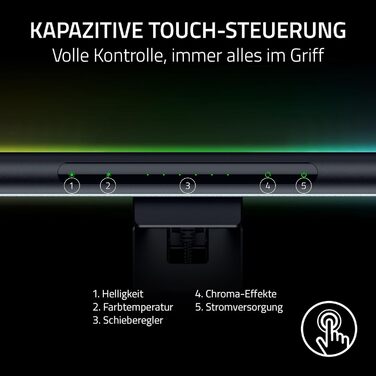 Razer Aether: Світлодіодна стрічка для монітора з RGB підсвічуванням - Чорний