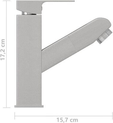 Змішувач для умивальника з висувним душем Змішувач для ванної Змішувач для умивальника Змішувач для ванної 157x172мм (сріблястий)