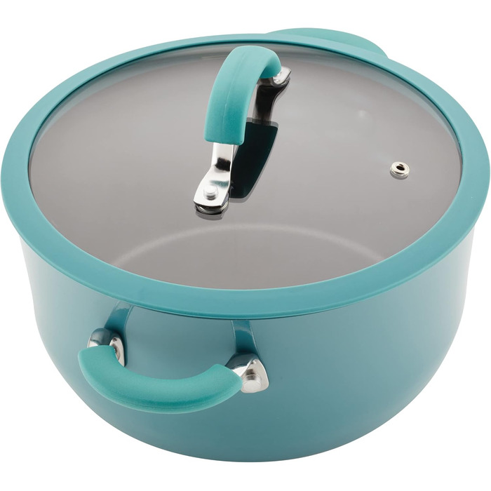 Набір посуду Rachael Ray Cook + Create, 10 предметів, антипригарне покриття, блакитний (Agavenblau)