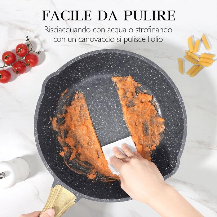 Wok-сковорода GiPP з високим бортиком, 24 см, керамічне антипригарне покриття, з кришкою, 4.3 л, для всіх типів плит, білий (сірий), PFOS/PFOA-free