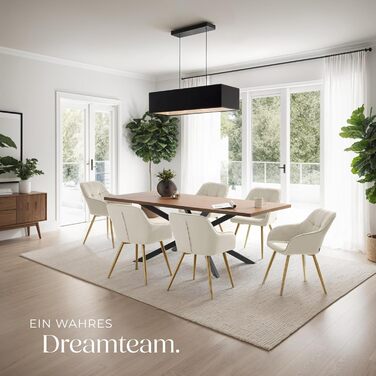 Тектейк® Крісло з велюру, комплект 2 шт., кремово-золотий колір. Сучасні кухонні стільці, крісла для вітальні, стільці для туалетного столика.