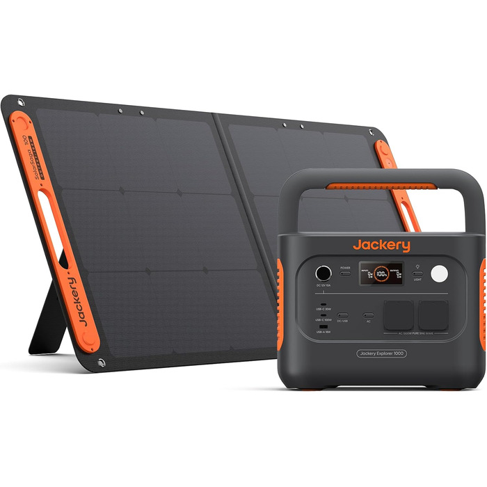 Електростанція Jackery Explorer 1000 v2, LiFePO4 1070 Втгод, 1500 Вт змінного струму/100 Вт USB-C, швидка зарядка 1 година, на вулиці