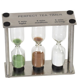 Таймер для чаю / Пісочний годинник для чаю з 3 індикаторами часу / 3 кольорами (нержавіюча сталь / скло)