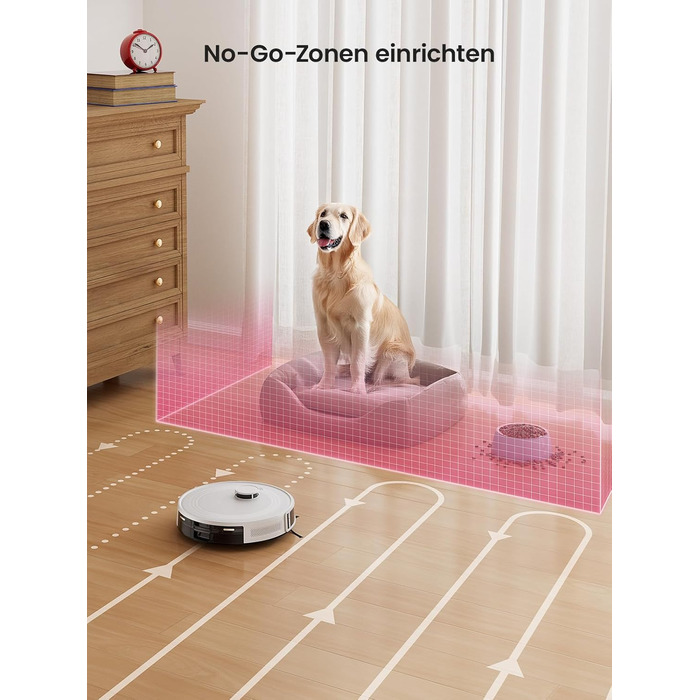 Робот-пилосос LEFANT M2 з функцією миття, багатошарове мапування, керування через APP/Alexa, Wi-Fi 2.4G/5GHz, для шерсті тварин, килимів та твердих підлог