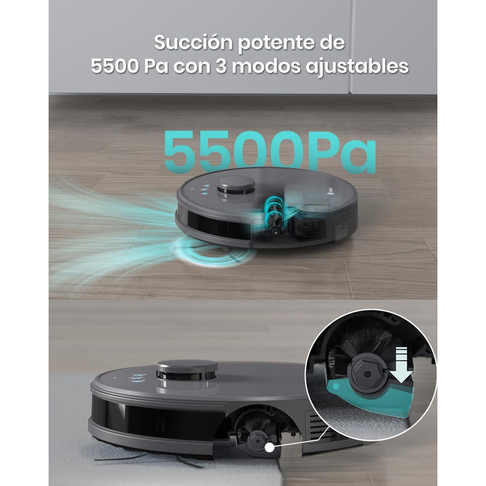 Робот-пилосос LEFANT M330 Pro з функцією миття, 3-в-1, 5000Pa, лазерна навігація, уникнення перешкод PSD, керування через додаток та голосове керування (M1-G)