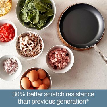 Сковорода All-Clad D3 22.9 см з нержавіючої сталі з антипригарним покриттям, 3-шарова, для індукційних плит, сумісна з духовкою, 500F, для млинців та яєць, професійне кухонне приладдя, срібна, антипригарне покриття