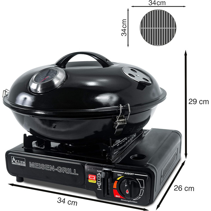 Газовий набір для кемпінгу ACTIVA Meisen з грилем та валізами | Преміум якість