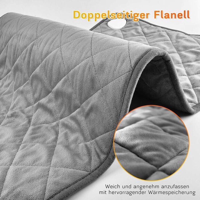 Електричний гріючий килимок 84 x 43 см з автовимкненням, 9 температурних режимів, таймер, для спини, шиї, плечей