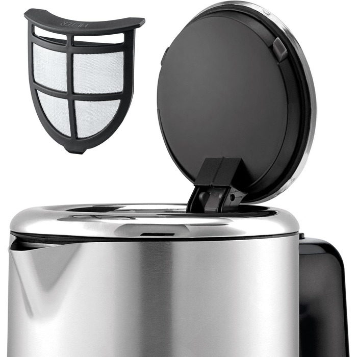 Електричний чайник WMF Lono 1.6л з нержавіючої сталі, з фільтром від накипу, 2400 Вт, підсвічуванням рівня води, матовий нержавіюча сталь